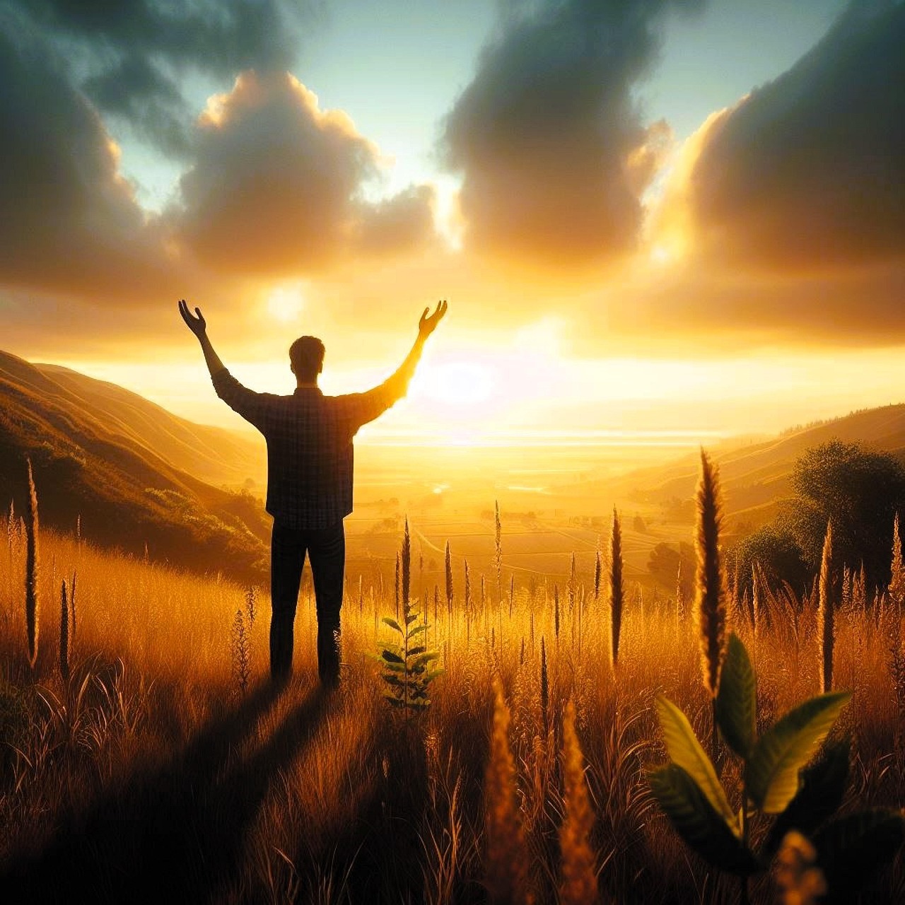 worshiper praising how great is our God