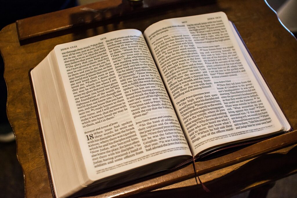 Open Bible symbolizing the living Word of God