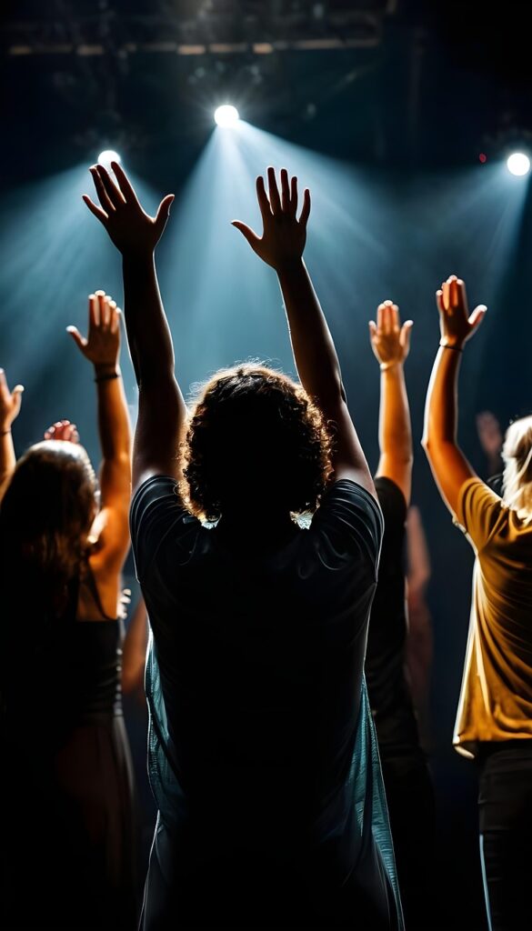 Person lifting hands in worship to God