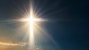 A bright Light representing Jesus coming in the clouds as His second coming.