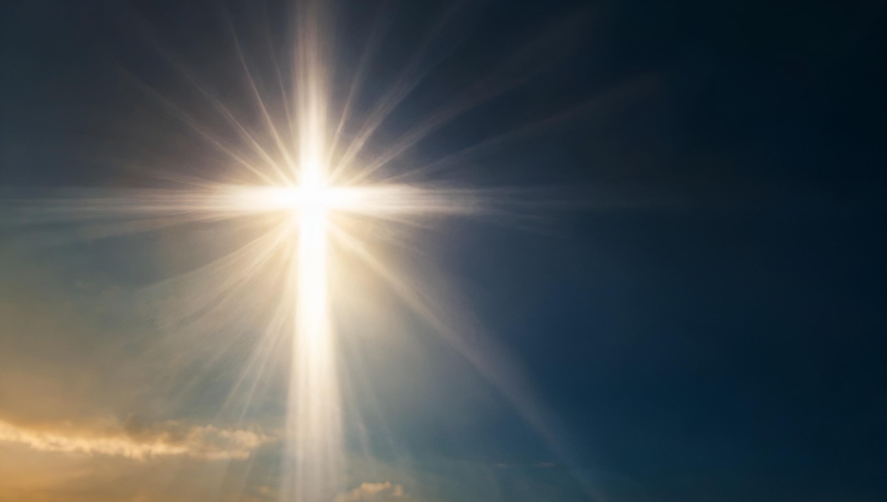 A bright Light representing Jesus coming in the clouds as His second coming.