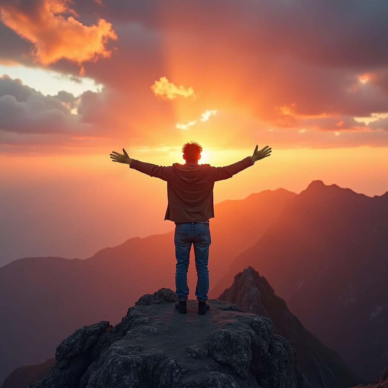 A watchful figure overlooking a sunrise valley, symbolizing the call to be alert and protect what matters.