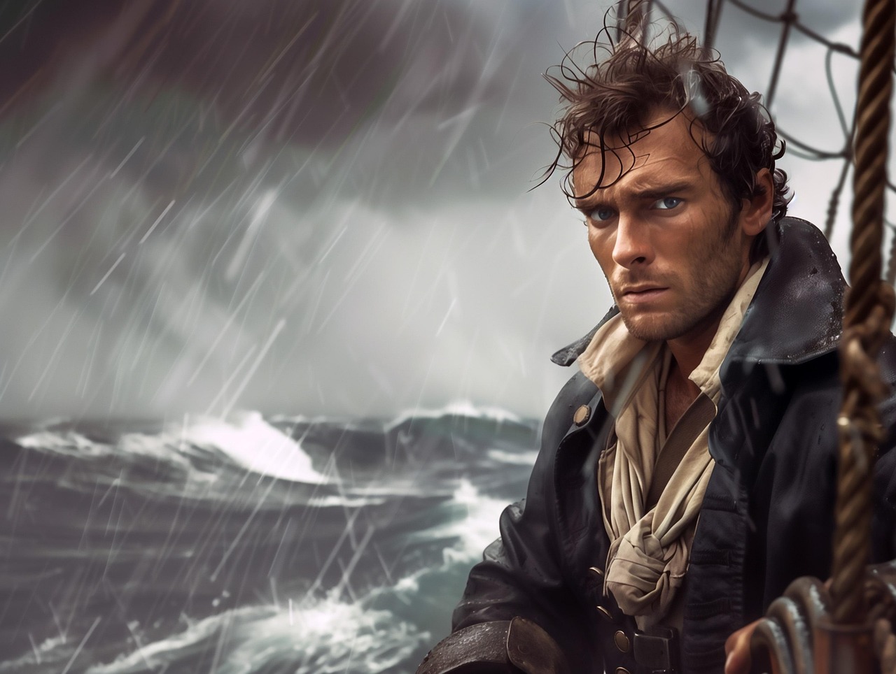 Christian man walking boldly through stormy winds, symbolizing driving out fear through God’s love