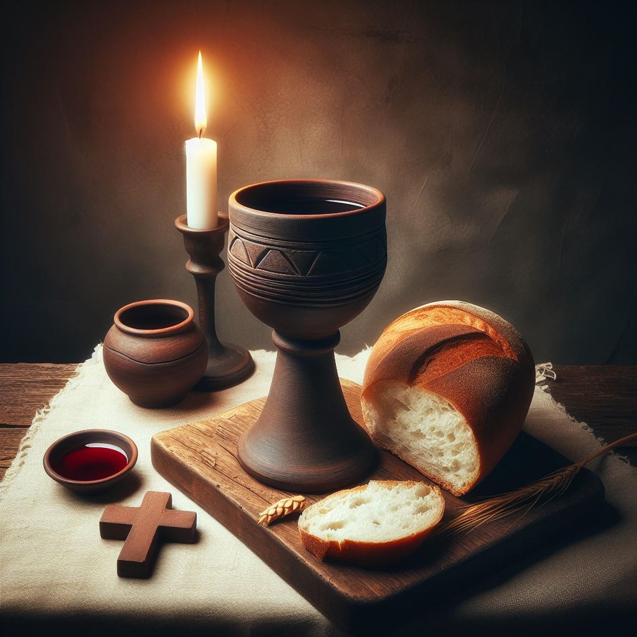 The Most Sacred Sacrament - bread and wine symbolizing body and blood of Christ