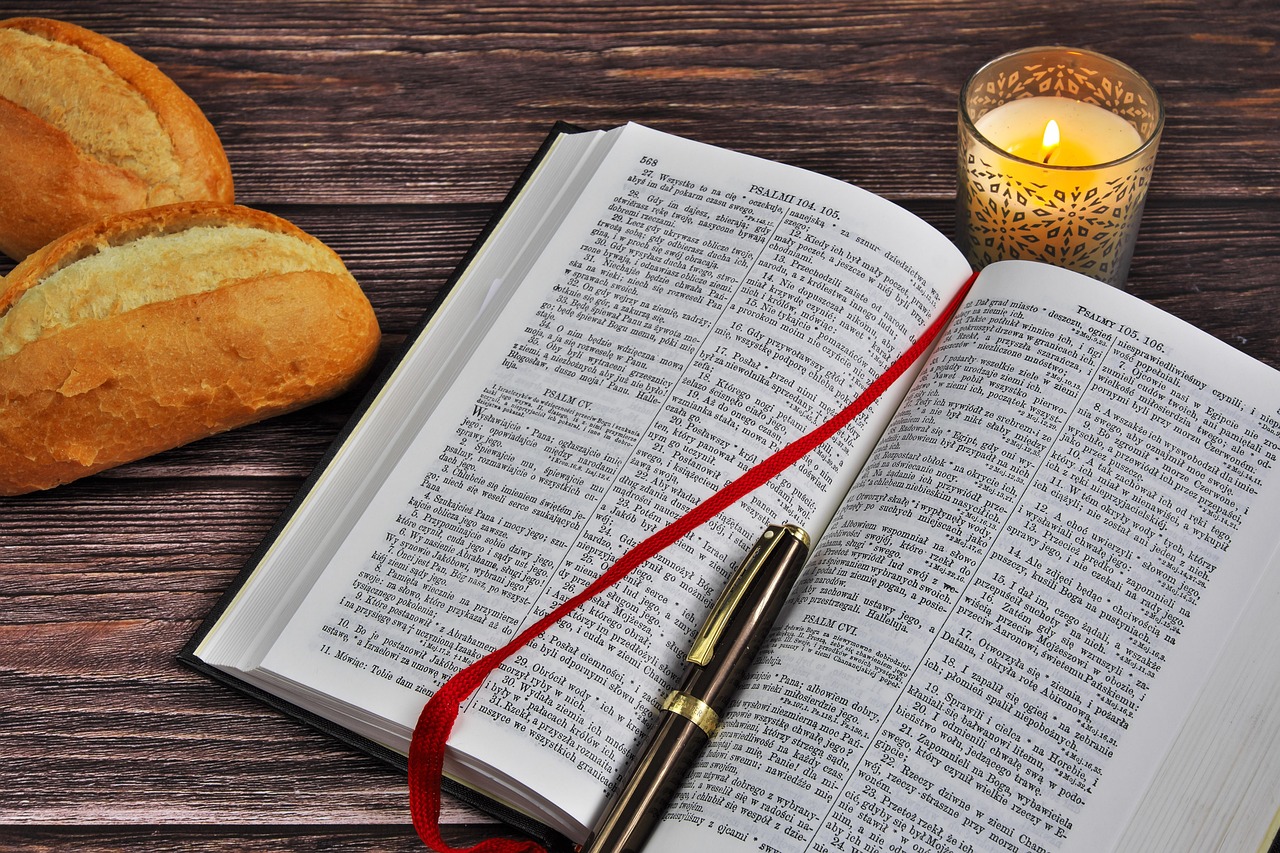 Open Bible symbolizing the Word of God as food for the soul