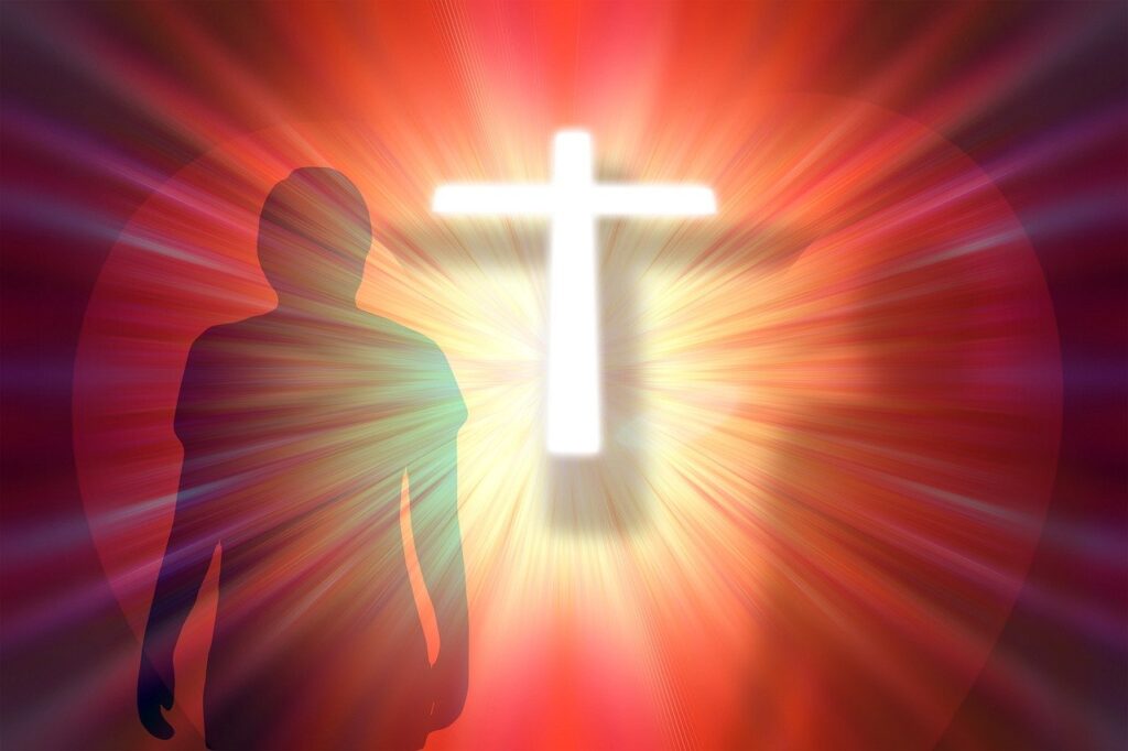 Cross of light symbolizing integrity and truth