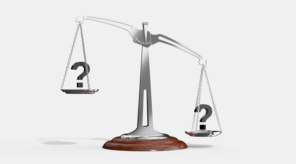 Bible and scales of value symbolizing priorities in Christ