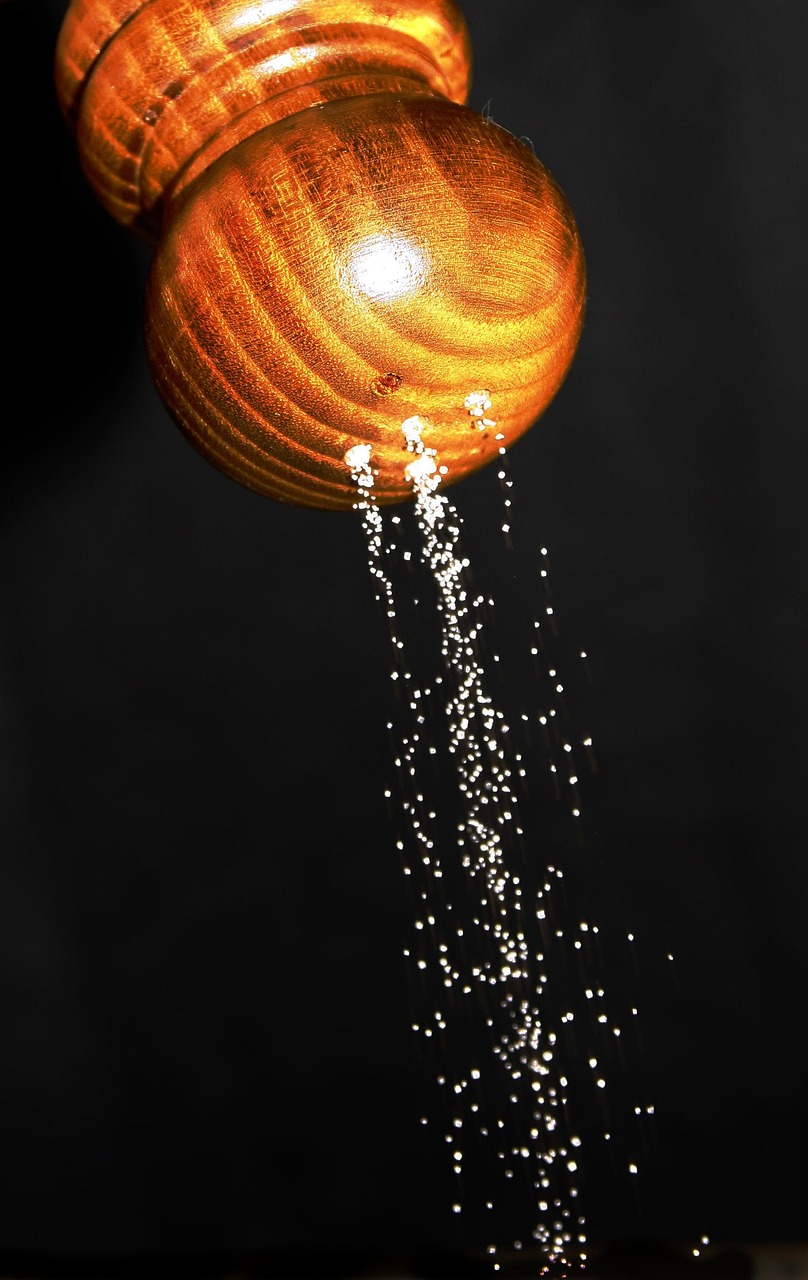 Salt being sprinkled to symbolize gracious speech