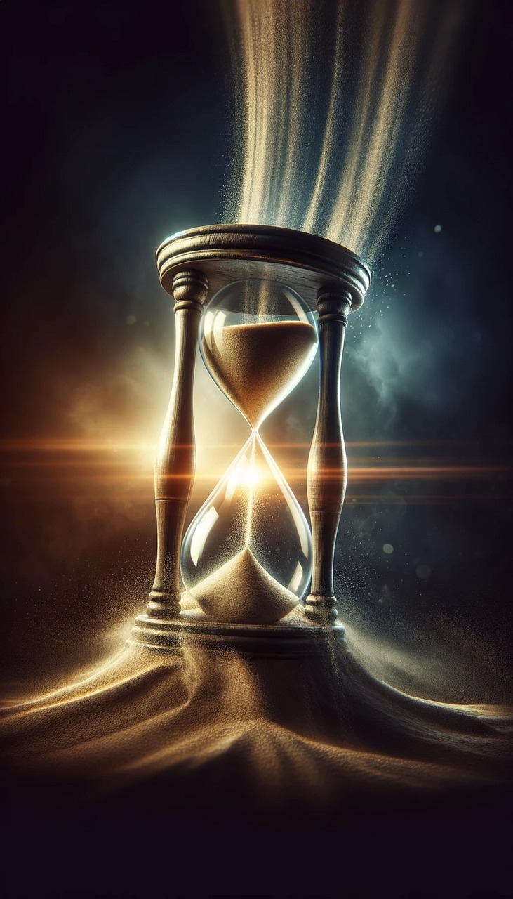 Symbolic Hour glass marking the birth of Christ at the fullness of time