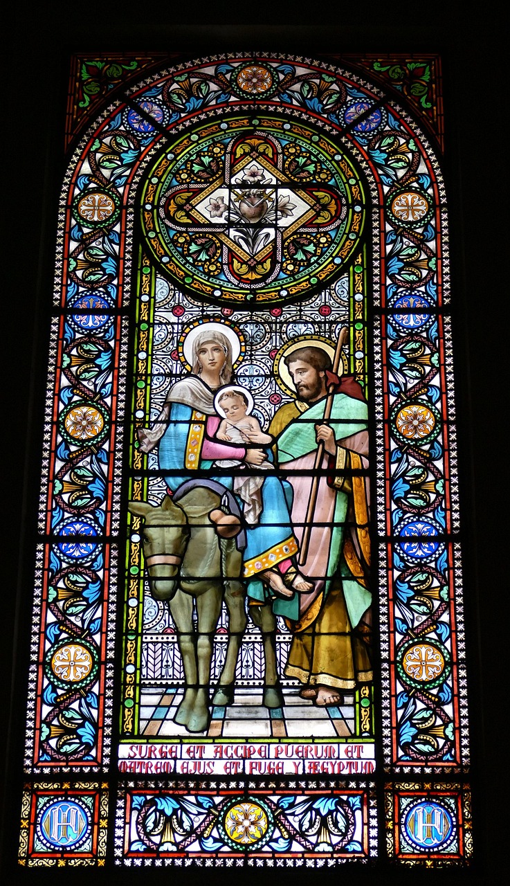 Flight to Egypt protecting the infant Jesus