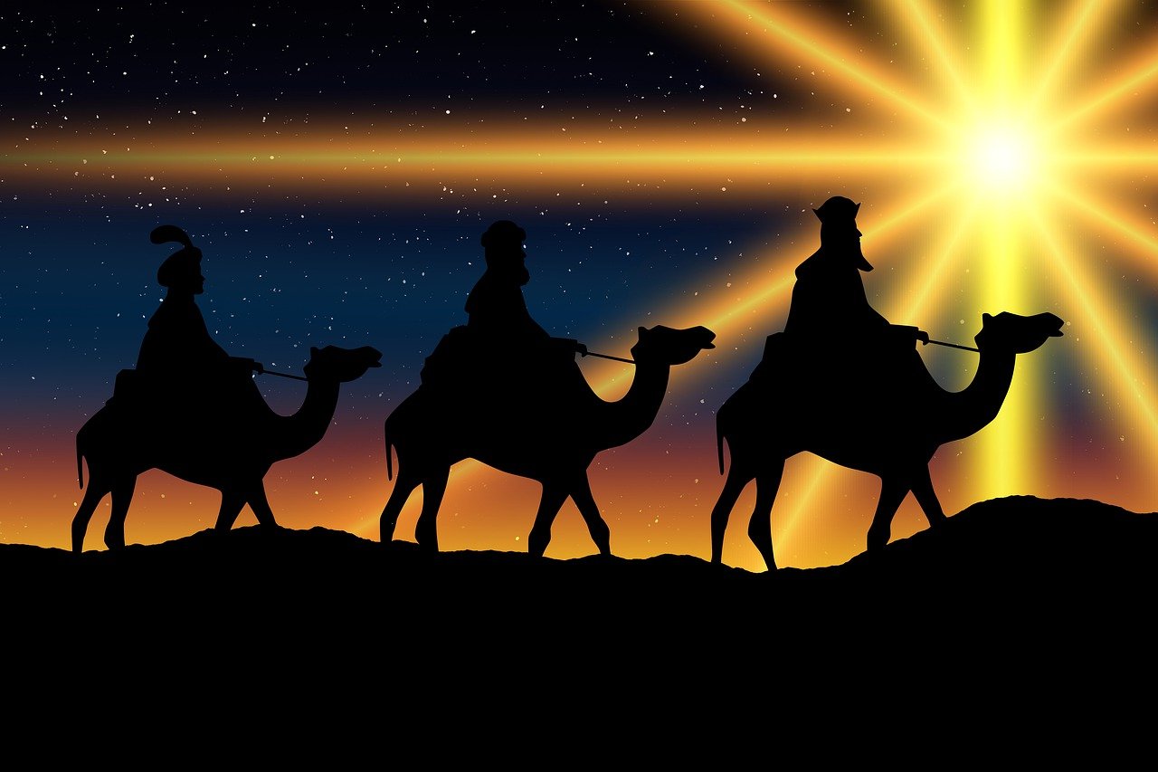 Three Wise Men following the star