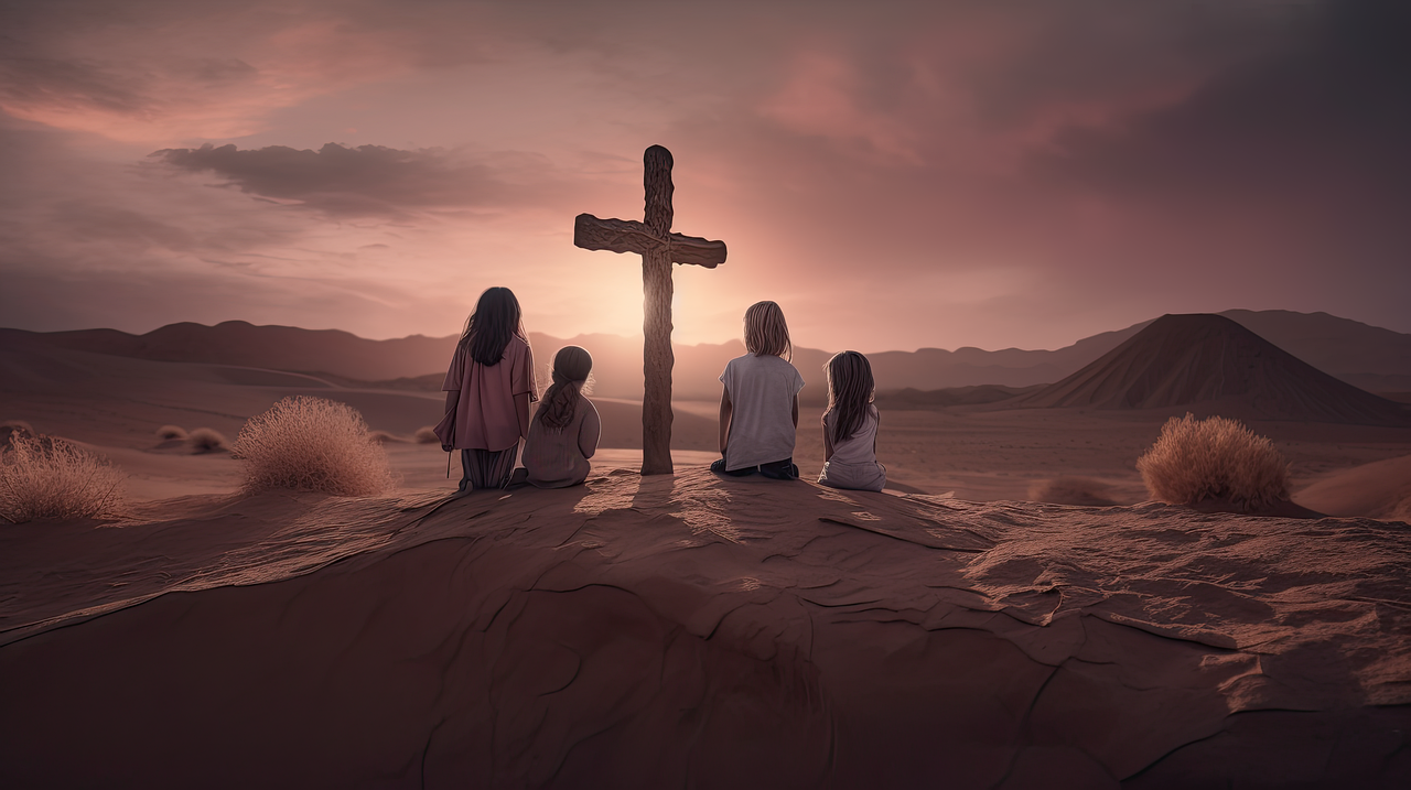 Believers seeking the face of God in prayer