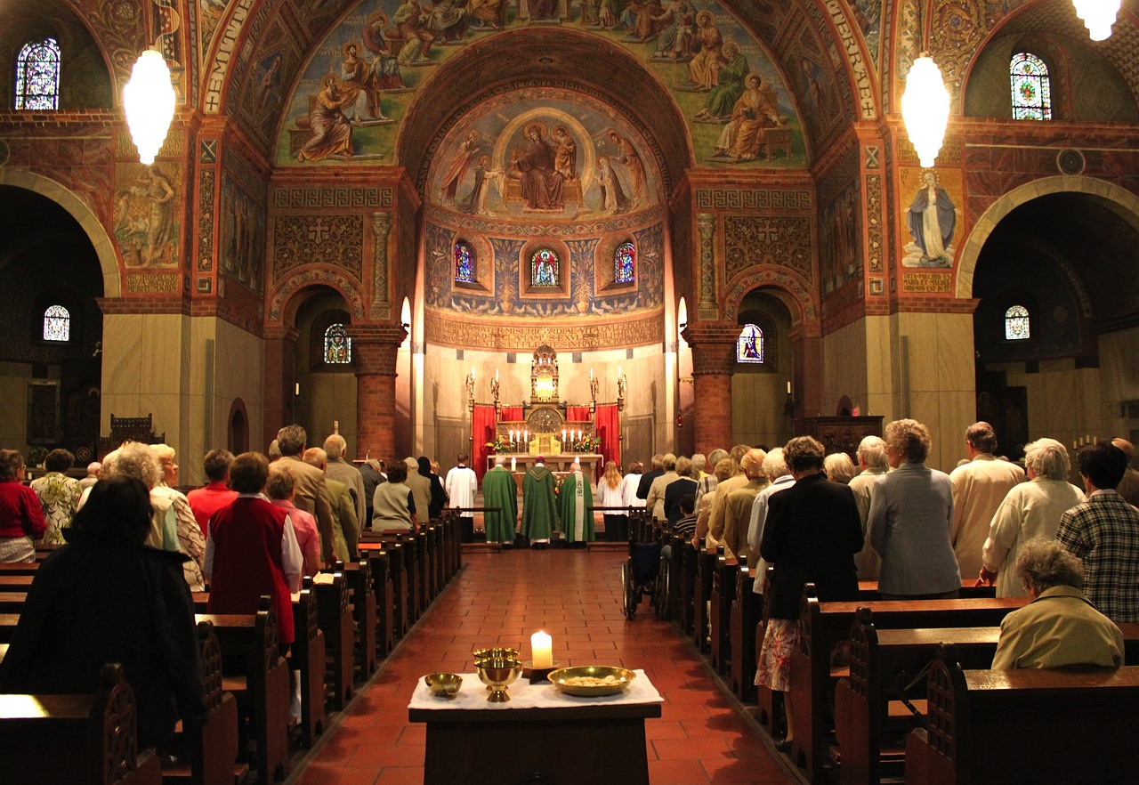 Worship scene celebrating God’s awesome grace
