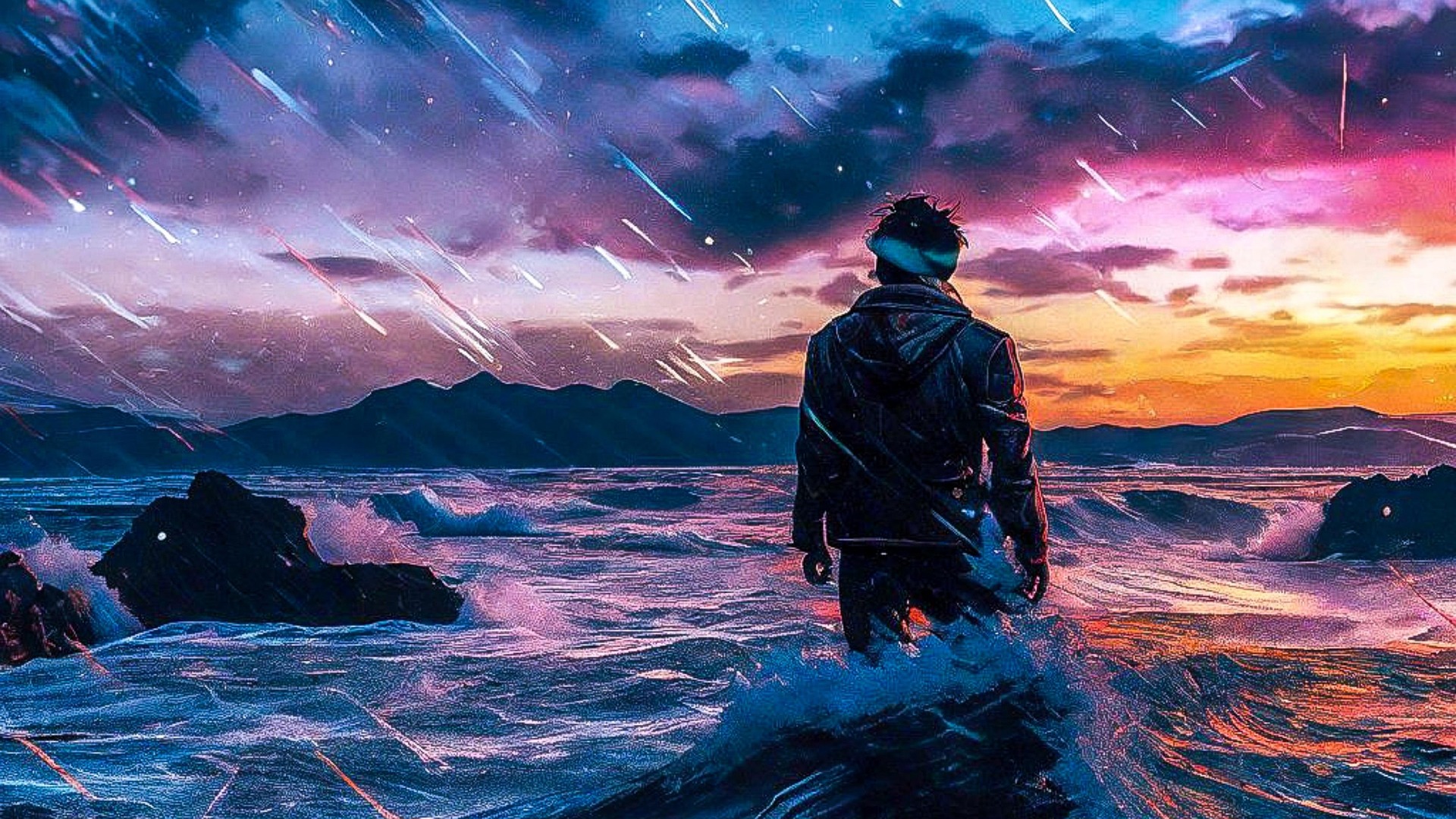 Person holding on during a storm symbolizing faith and perseverance in Christ