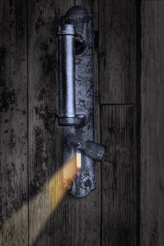 journey. Subscribe Here Light through a keyhole symbolizing Jesus is Knocking At your door