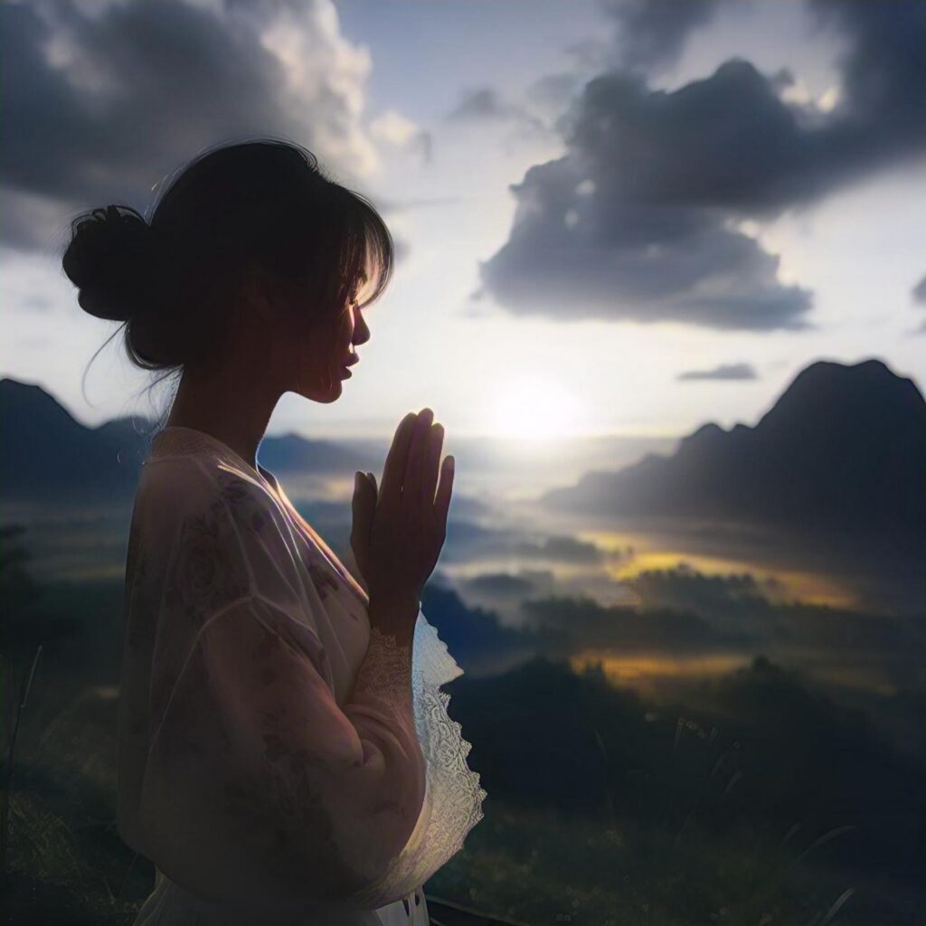 Christian praying while seeking friendship with Jesus
