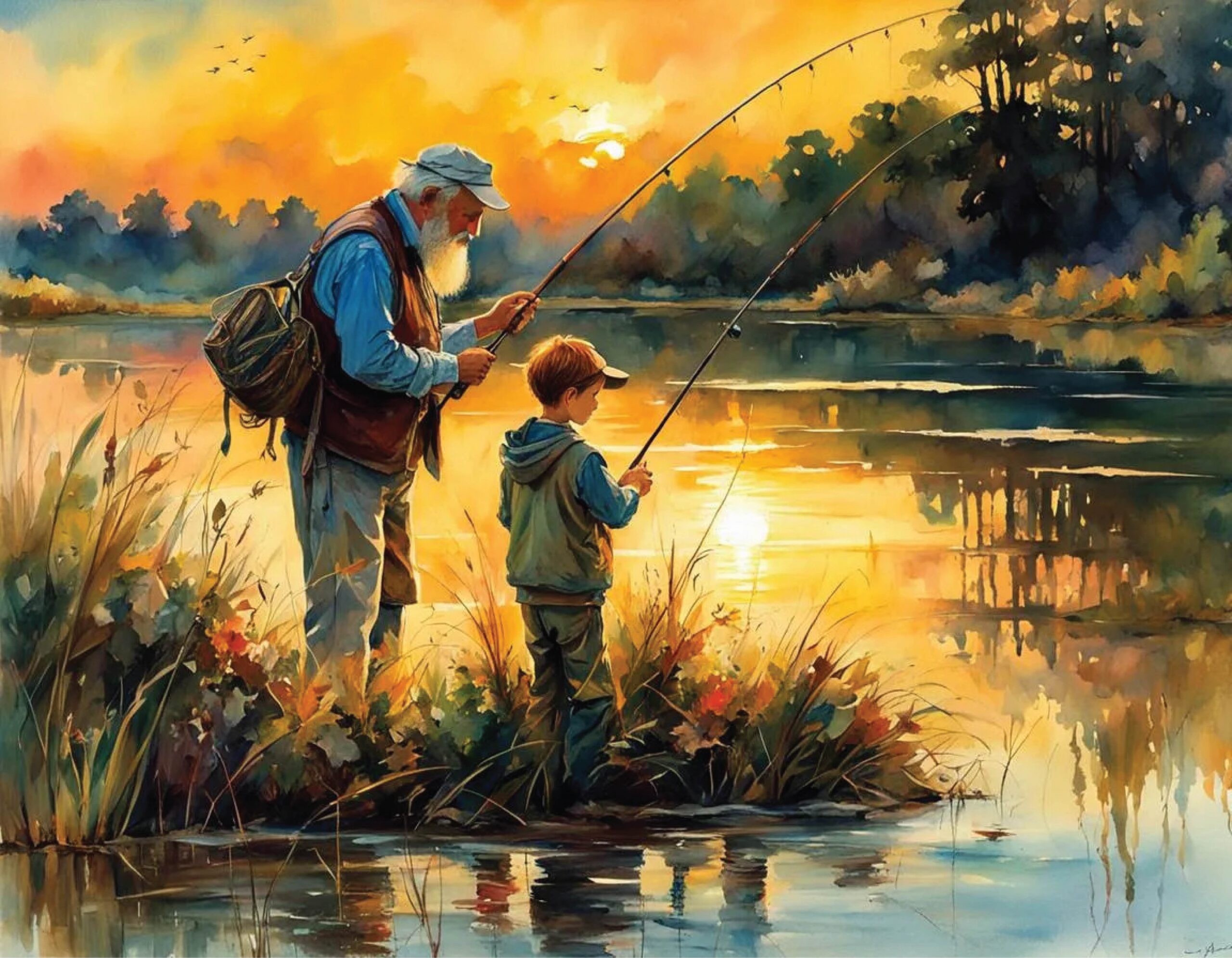 Christian grandfather sharing stories with grandchildren and leaving a legacy of faith.