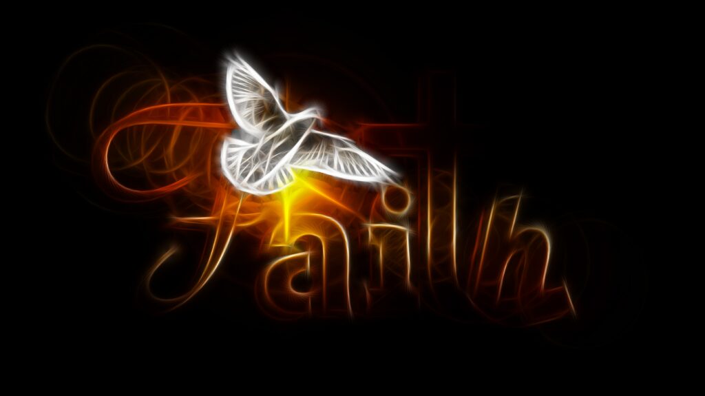 A glowing dove symbolizing faith and the purpose of the Holy Spirit in revealing Christ and guiding believers.