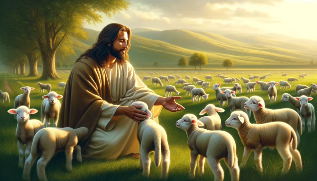 Jesus the Good Shepherd calling His sheep into a personal relationship with Him.