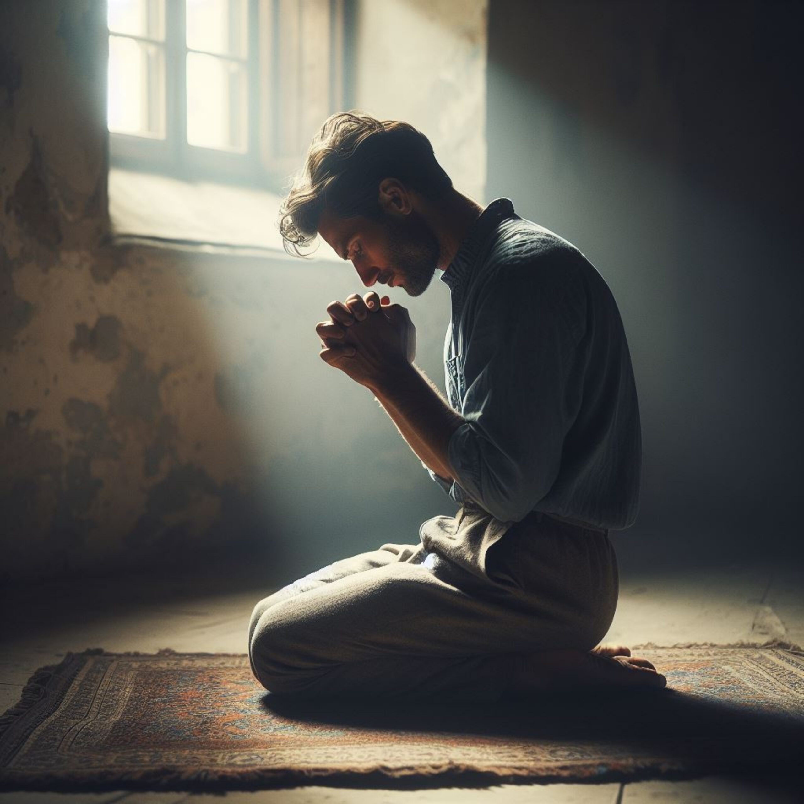 Person praying quietly, finding comfort for the brokenhearted in God's presence