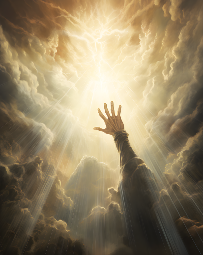 Hand reaching toward light representing hope and God's faithfulness