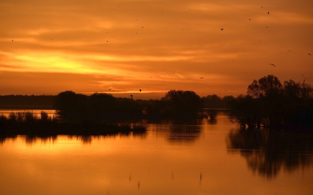 Peaceful sunrise over calm water symbolizing God's faithfulness and eternal security in Christ
